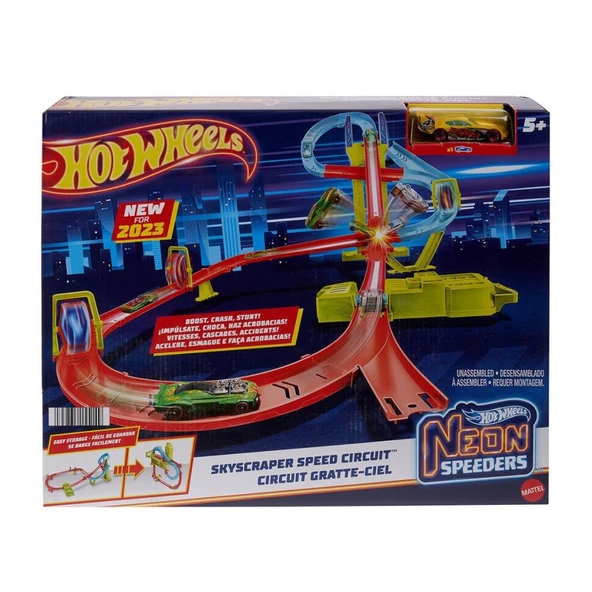 HPC07 Hot Wheels Neon Yarışlar Çoklu Yarış Heyecanı Pist Seti - 7