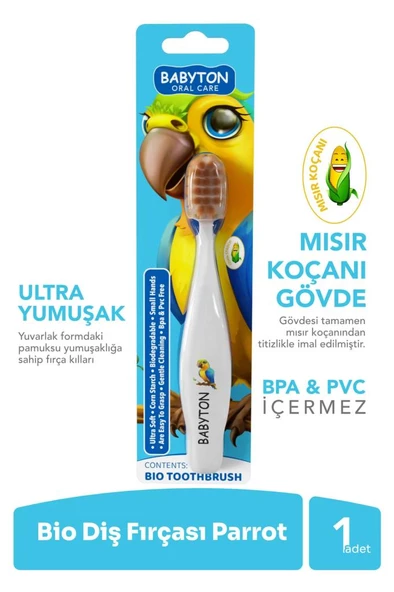 Babyton Bio Ultra Yumuşak Çocuk Diş Fırçası Papağan