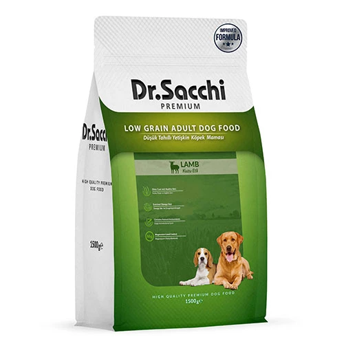 Dr.Sacchi Premium Kuzu Etli Düşük Tahıllı Yetişkin Köpek Maması 1,5 Kg