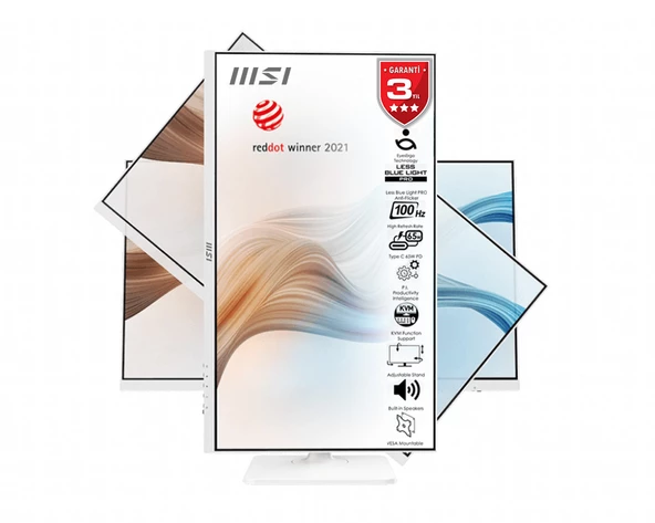 MSI 27 MODERN MD272XPW 1920x1080 (FHD) 16:9 FLAT IPS 100HZ 1MS ADAPTIVE-SYNC PIVOT BEYAZ TYPE-C MONITOR