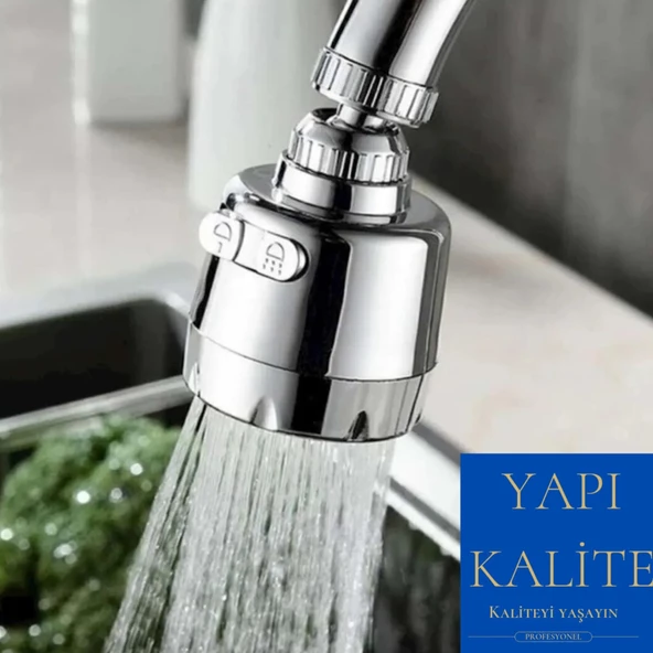 3 Fonksiyonlu 360° Oynar Musluk Başlığı Tasarruflu Başlık Krom - Resim 2