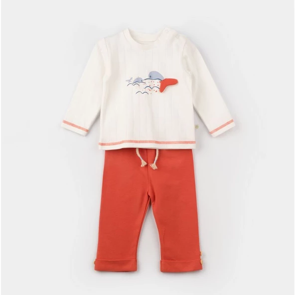 Bibaby Biorganic Sun Lets Sail 2'Li Bebek Takım 59791 Ekru Mavi