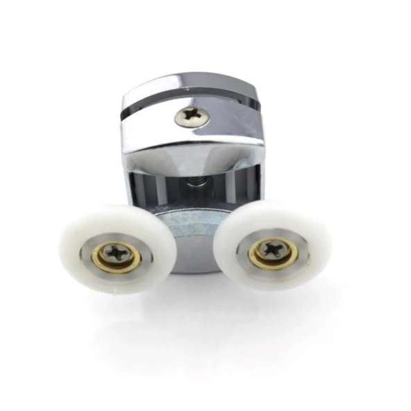 Kırılmaz Duşakabin Tekeri Krom Çift Teker Duşakabin Rulmanı Eksiksiz Tam Set - Resim 3