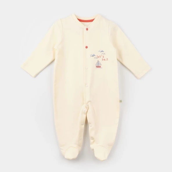 Bibaby Biorganic Sun Lets Sail Bebek Tulum 60754 Ekru Mavi