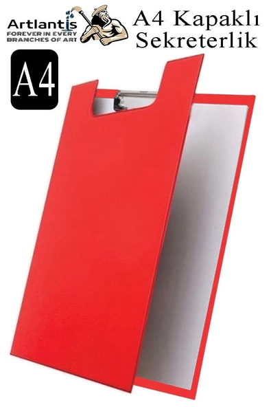 Sekreterlik Kapaklı A4 1 Adet Renkli A4 Kapaklı Sekreterlik Klipsli Metal Mekanizmalı 80 Yaprak Kapasiteli Ofis Büro - 4