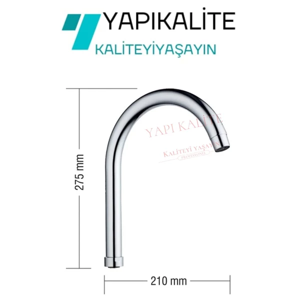 Delta Mix Mutfak Eviye Batarya Kuğu Borusu Uzun Baston 25 Cm - Resim 3