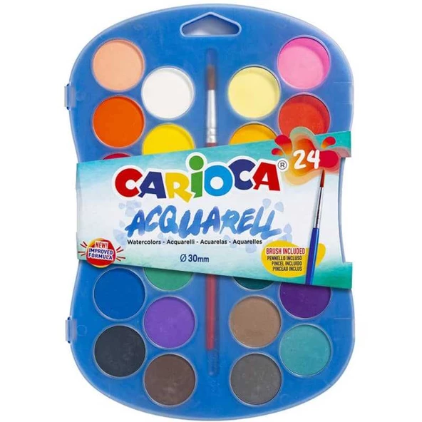 Carioca Sulu Boya 30 mm Fırçalı 24'Lü