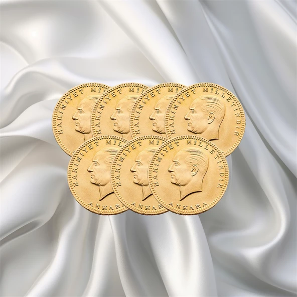 7 ADET ATA YARIM ALTIN ESKİ TARİHLİ - Resim 1