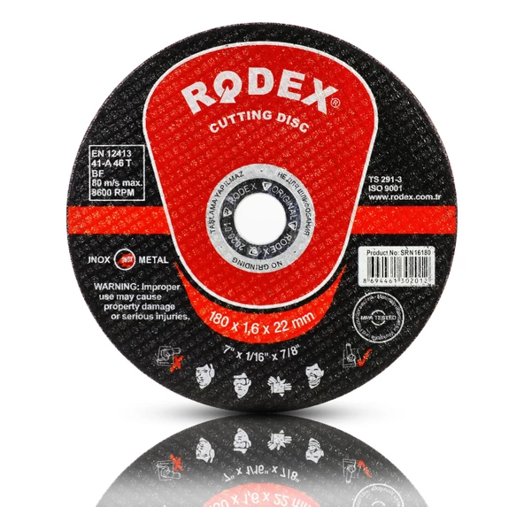 Rodex İnox Metal Kesici Taş Disk 180x1.6x22.23 mm 1-5-10-50 Adet - 6