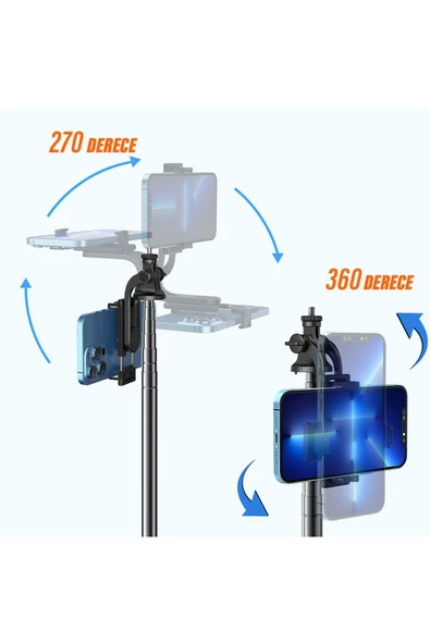 Monopod Tripod Selfie Çubuğu Bluetooh Uzaktan Kumandalı 158cm - 7