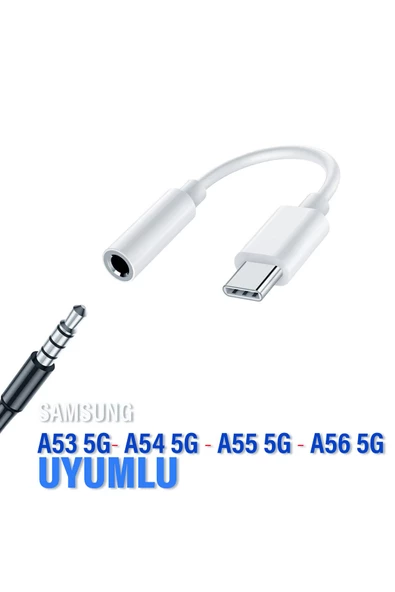 Samsung A53 A54 A55 A56 Type C 3.5mm Çevirici Jack Aparat Kulaklık Dönüştürücü Type-C