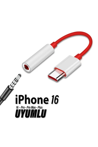 iPhone 16-16 PLUS-16 PRO- 16 PRO MAX Kulaklık Dönüştürücüsü Type-C Çevirici Aparat