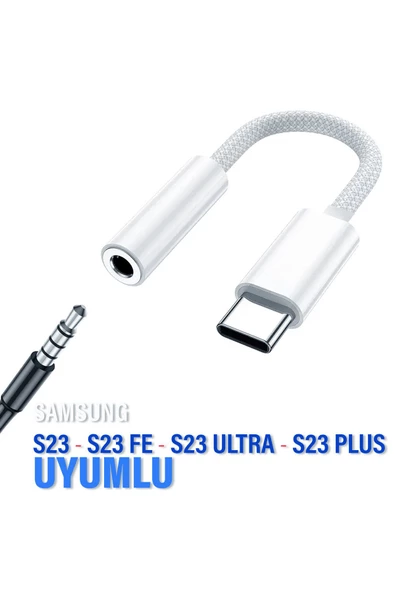 Samsung S23 - S23 fe - S23 Ultra - S23 Plus 3.5mm Jack Aparat Çevirici  Kulaklık Dönüştürücü Type-C