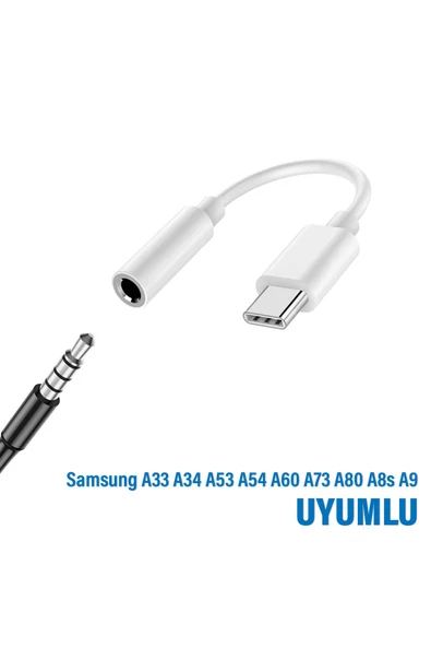 Samsung A33 A34 Uyumlu Kulaklık Girişi Dönüştürcü 3.5 Mm Type C Kulaklık Çevirici Adaptör
