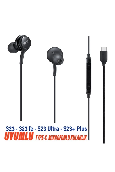 Type-C Mikrofonlu Kulaklık Samsung S23 - S23 fe - S23 Ultra - S23+ Plus Uyumlu