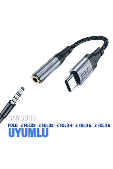 Samsung Fold ZFold2 ZFold3 ZFold4 ZFold5 ZFold 6 3.5mm Type-C Jack Çevirici Kulaklık Dönüştürücü
