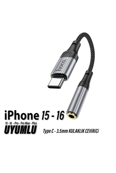 iPhone 15-15 PLUS-15 PRO-15 PRO MAX Kulaklık Dönüştürücüsü Type-C Çevirici Aparat