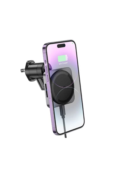 Volkswagen Passat Caddy Transporter Golf Torpido Havalandırma Magsafe 15W Hızlı Şarj Telefon Tutucu - 4