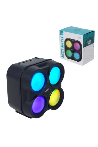 Kablosuz Bluetooth Hoparlör FM Radyo Rgb Işıklı Android Apple Uyumlu Taşınabilir Hoparlör Speaker - 4
