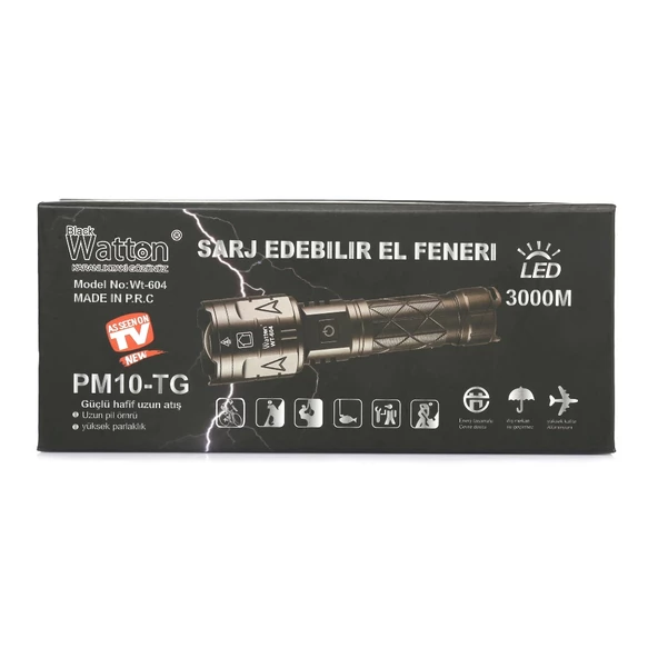 3000 Lümen Güçlü El Feneri  Wt-604 - 6