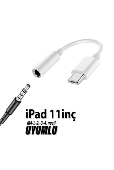 iPad 11 inç M4 1. 2. 3. 4. nesil Uyumlu Kulaklık Dönüştürücüsü Type-C Çevirici Aparat