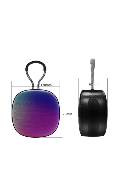Kablosuz Haparlör 1200 Mah 5W Taşınabilir Bluetooth Ses Bombası Led Işıklı Speaker - 2