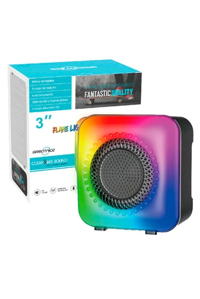 Kablosuz Haparlör 3" 5W Kablosuz Bluetooh Hoparlör Led Işıklı Speaker GTS 1373