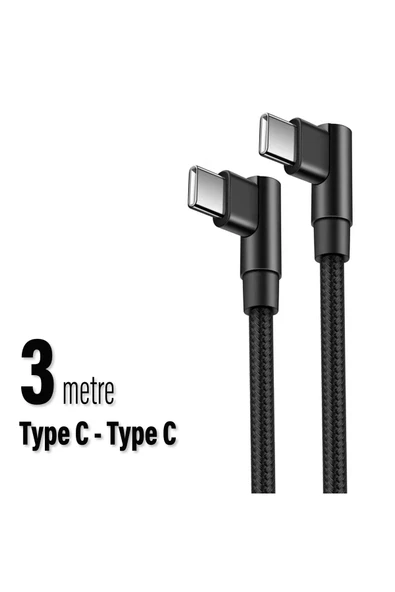 3 Metre TYPE-C Şarj Kablosu HIZLI Şarj Samsung Uyumlu Type c to Type C Uzun - Resim 7