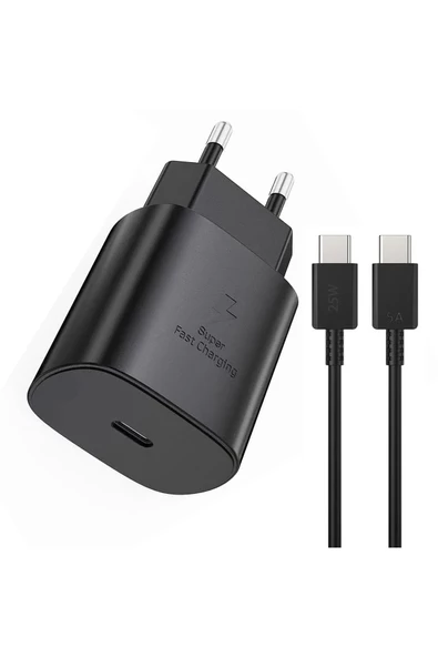 Samsung Galaxy A05  - 05s Uyumlu Şarj Aleti 25W HIZLI Şarj Type C Kablolu - 5