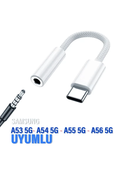 Samsung A53 A54 A55 A56 Type C 3.5mm Çevirici Jack Aparat Kulaklık Dönüştürücü Type-C