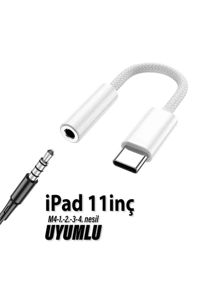 iPad 11 inç M4 1. 2. 3. 4. nesil Uyumlu Kulaklık Dönüştürücüsü Type-C Çevirici Aparat