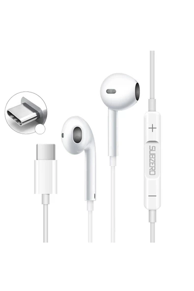 Type-C Mikrofonlu Kulaklık Samsung S23 - S23 fe - S23 Ultra - S23+ Plus Uyumlu Beyaz - Resim 3