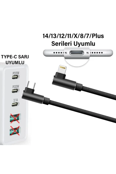 3 Metre iPhone TYPE-C Şarj Kablosu HIZLI Yeni Nesil Şarj Kablosu Type c to Lightning - Resim 2