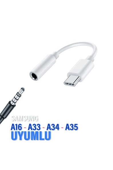 Samsung A16 A33 A34 A35 Typec Kulaklık Dönüştürücü Type-C 3.5mm Çevirici Jack Aparat