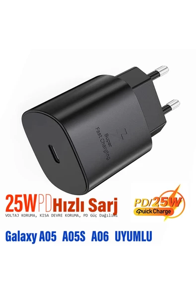Samsung Galaxy A05 - Galaxy A05S Uyumlu Şarj Aleti 25W HIZLI ürün görseli
