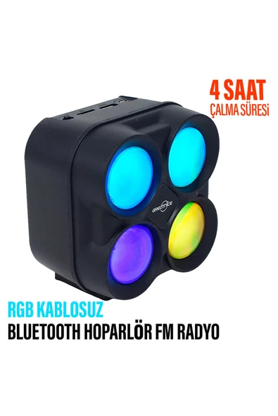 Kablosuz Bluetooth Hoparlör FM Radyo Rgb Işıklı Android Apple Uyumlu Taşınabilir Hoparlör Speaker