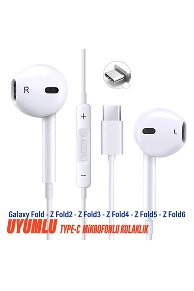 Samsung Fold - Z Fold2 - Z Fold3 - Z Fold4 - Z Fold5 - Z Fold6 Uyumlu Type-C Mikrofonlu Kulaklık