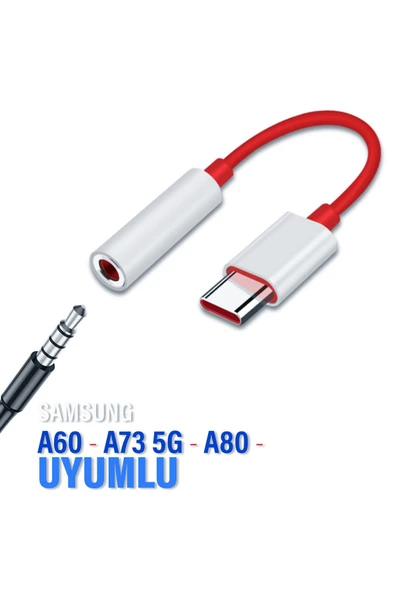 Samsung A73 5G A80 A60 Type C Jack Aparat Kulaklık Dönüştürücü 3.5mm Çevirici Type-C