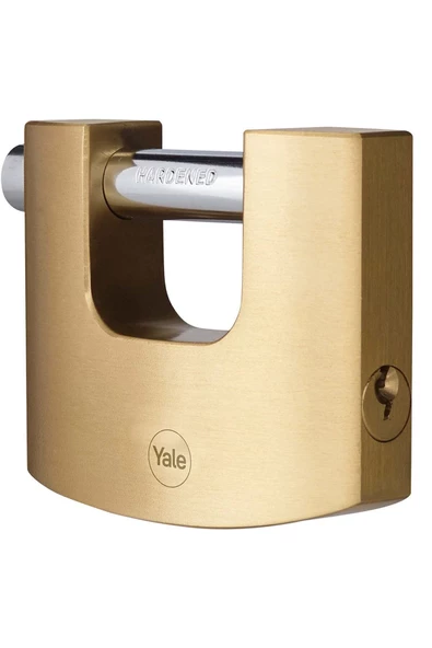 Yale  Y114b/90/127/1 - 90mm Oval Kayar Pimli Pirinç Asma Kilit Sertleştirilmiş Çelik Halka - 3