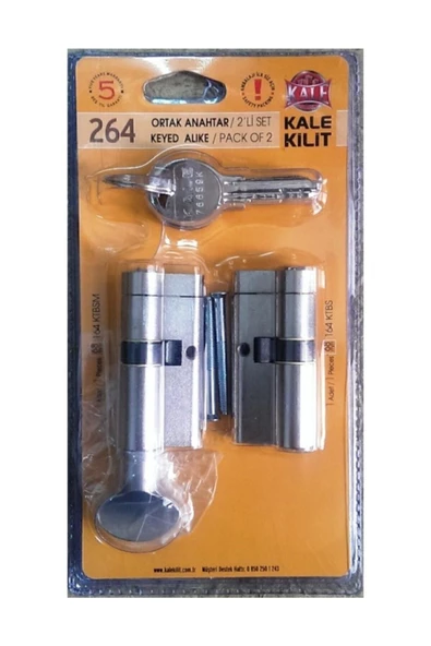 Kale Kilit  Kale 264 Tuzaklı Kilit Sistem Barel Ortak Anahtar Ikiz Set - 5
