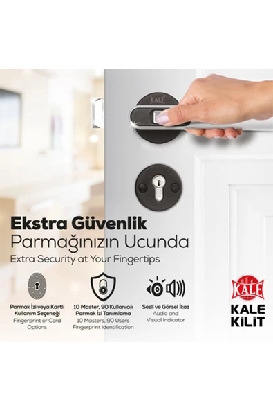 Kale Kilit  Kale Parmak Izli Kol Seti-mat Siyah Kd050/50-120 - 3