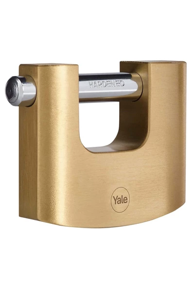 Yale  Y114b/90/127/1 - 90mm Oval Kayar Pimli Pirinç Asma Kilit Sertleştirilmiş Çelik Halka