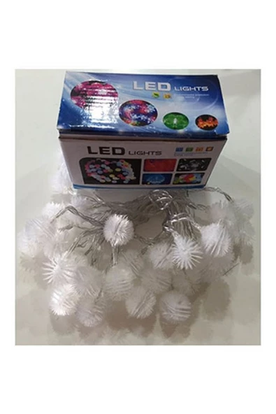 Yılbaşı Kar Taneleri Pilli Led Renkli Işık 20 Lamba 4m 1 Adet - 2