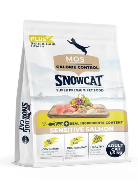 Snow Cat Plus Düşük Tahıllı Yetişkin Somonlu Kedi Maması 1,5 Kg
