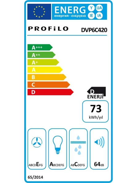 PROFİLO DVP6C420 Beyaz Duvar Tipi Davlumbaz - 5