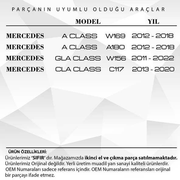 Mercedes CLA GLA Class A180 için Panoramik Sunroof Kızak Tamir Seti-62.7 cm - 2