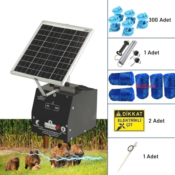 Pars P2518/2500D Güneş Enerjili Ve Akülü Elektrikli Hazır Çit Sistemi Demir İzolatörlü ürün görseli