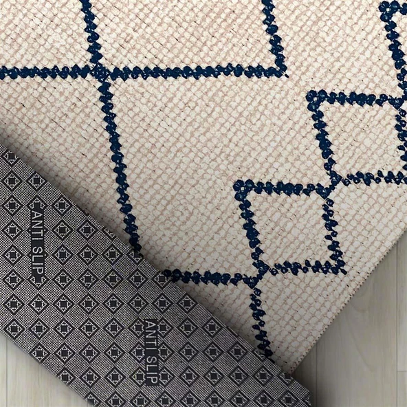 Dijital Baskı Kaymaz Taban Yıkanabilir Kesme Yolluk Oda Salon Mutfak İskandinav Krem Halı - 4