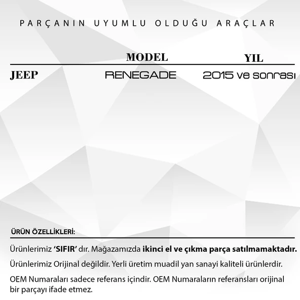 Jeep Renegade için Sunroof Tamir Seti - 8