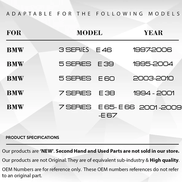 BMW E46,E39,E60,E38 için Arka Perde Tamir Plastik Parçası Klips - 7